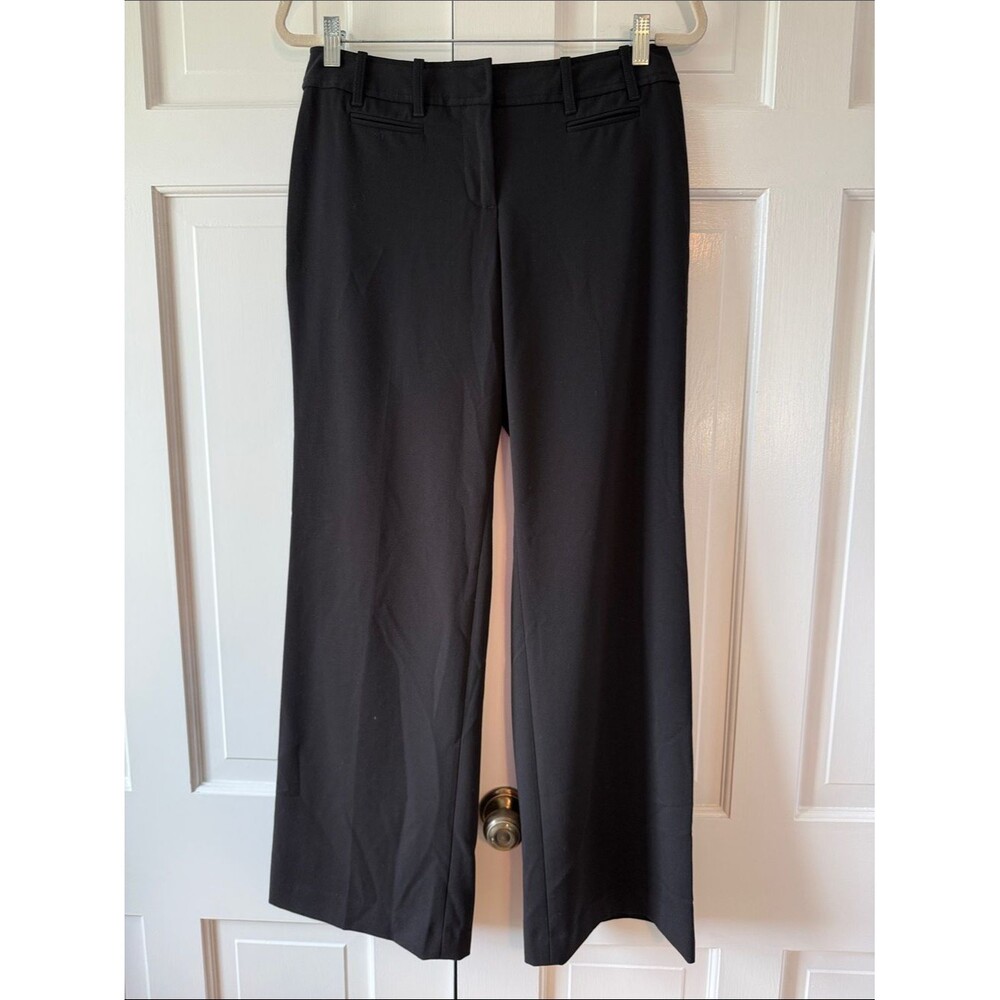 Loft Julie Classic Black Wide Leg Straight Leg Dress Pants Size 4